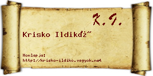 Krisko Ildikó névjegykártya